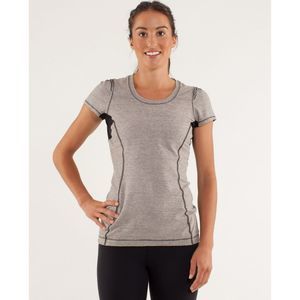 Lululemon Star Runner Short Sleeve Tonka Stripe Heathered‎ Black Sz. 4
